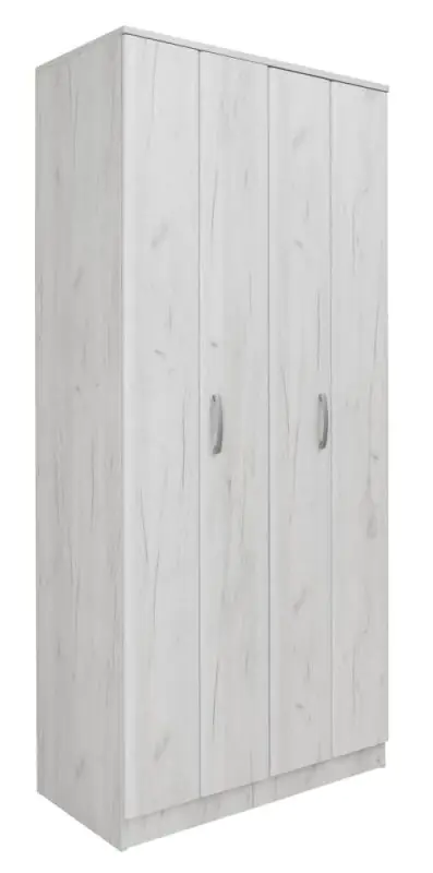 Armoire à portes battantes / armoire Muros 03, couleur : blanc chêne - 222 x 100 x 52 cm (H x L x P)
