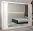 Armoire à portes coulissantes / Penderie avec miroir Tomlis 06B, Couleur : Blanc mat - Dimensions : 200 x 250 x 62 cm (h x l x p)