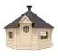 Cabane grill-sauna Eisenhut 03 - Dimensions : 399 x 370 x 275 cm (L x P x H), Surface au sol : 12 m², Toit en toile