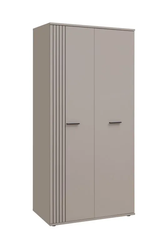 Armoire à portes battantes / Cachemire / Armoire / 2 portes / 90 x 55 x 191 cm / 1 tringle / Finition de haute qualité / 4 compartiments / Pour chambre à coucher