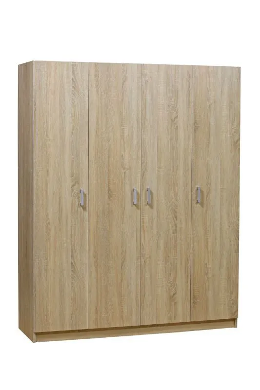 Armoire à portes battantes / armoire Plata 10, couleur : chêne sonoma - 201 x 160 x 53 cm (H x L x P)