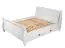 Lit simple / lit d'appoint Jabron 06, pin massif, laqué blanc - Surface de couchage : 140 x 200 cm (l x L)