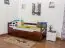 Lit d'enfant / lit junior "Easy Premium Line" K1/h/s incl. 2ème couchette et 2 panneaux de recouvrement, 90 x 200 cm hêtre massif brun foncé