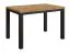 Large table de salle à manger moderne Varbas 02, Chêne Wotan / Noir mat, 120 x 80 cm, finition de très haute qualité, durable et robuste, couleurs attrayantes