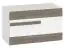 Armoire à chaussures Knoxville 21, couleur : pin blanc / gris - Dimensions : 47 x 80 x 42 cm (H x L x P), avec 1 porte pliante et 4 compartiments
