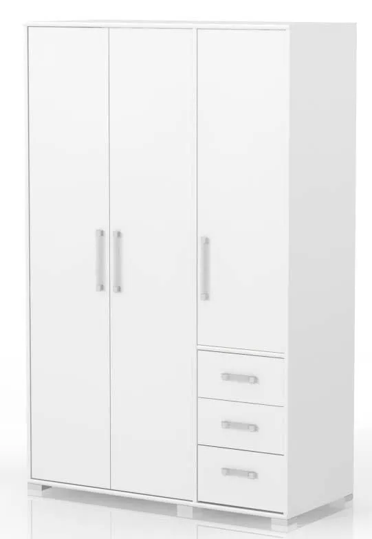 Armoire / Armoire à portes battantes Chambre d'adolescent Blanc 198x126x56 cm Abbildung