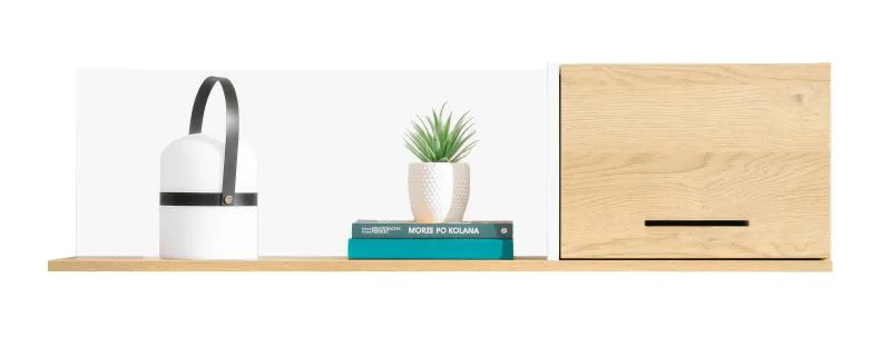 Étagère murale Riemst 12 | Chêne / Blanc | 30 x 110 x 25 cm | Design moderne et fonctionnel