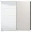 Armoire penderie à portes coulissantes Krupa 01 | Finition cachemire | 2,2 m de large | Porte miroir | Bords ABS