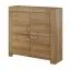 Commode étroite à quatre portes Totnes 14, Couleur : Chêne Riviera - Dimensions : 117 x 120 x 37 cm (H x L x P)