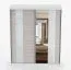 Armoire penderie coulissante 1,8 m avec miroir | Gris-Blanc | Gorski 05 | 218 x 183 x 61 cm | 2 portes | 6 compartiments