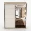 Penderie / Armoire à portes coulissantes avec miroir / Soie / Chêne / Cuillin 06 / 218 x 183 x 61 cm / 2 portes / 6 compartiments / Beaucoup d'espace de rangement / Aspect bois