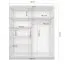 Armoire à portes coulissantes avec miroir Gorski 08 | 218 x 183 x 61 cm | Gris-Blanc/Noir | 2 portes, 6 compartiments, grand espace