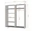 Armoire à portes coulissantes 1,8 m | Cuillin 07 | Seide / Gris avec miroir | 6 étagères | 2 portes | 218 x 183 x 61 cm