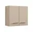 Armoire suspendue Mionica 02, deux compartiments, Couleur : Chêne gris / Sable, chants ABS, Poignées : Argent, dimensions : 57 x 60 x 30 cm, deux portes, pour cuisine