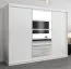Armoire à portes coulissantes / Penderie Aizkorri 06A avec miroir, Couleur : Blanc mat - Dimensions : 200 x 250 x 62 cm (H x L x P)