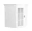 Rehausse de vitrine pour commode Sentis, Couleur : Pin blanc - 97 x 75 x 75 cm (h x l x p)