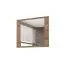 Meuble sous vasque avec panneau de miroir Jalon et découpe siphon, Couleur : Chêne wotan / Noir mat - 57 x 60 x 35 cm (H x L x P)