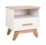 Table de nuit Panduros 15 | Kiefer blanc & chêne brun | 51 x 45 x 40 cm | Design moderne