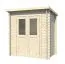 Abri de jardin Passau avec toit en bois massif et carton bitumé - 1,98 x 1,28 mètres en madriers de 19 mm