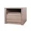 Table de chevet Selun 22, Couleur : Chêne truffé - 45 x 50 x 43 cm (h x l x p)