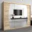 Armoire à portes coulissantes / Penderie Calvitero 06 avec miroir, Couleur : Chêne de Sonoma - Dimensions : 200 x 250 x 62 cm ( H x L x P)