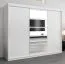 Grande 250 cm de large Armoire avec 10 casiers et 3 portes | Couleur: Blanc Abbildung