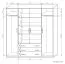 Armoire | 4 portes battantes | 3 tiroirs | 6 casiers | avec 2 tringles à vêtements | 200 cm de large | Couleur: Chêne Sonoma Abbildung