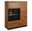 Étagère Armoire, Vitrine, 102 cm de large, massif partiel, Aspect: Noix / Noir Abbildung