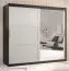 Armoire dressing Liskamm 43 | Grand espace de rangement | Noir mat / Blanc mat | 200 x 200 x 62 cm | Porte miroir