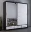 Armoire à portes coulissantes avec miroir | Blanc / Noir | Lusatian 20 | 218 x 203 x 61 cm | 3 tiroirs | 12 compartiments | Grand espace