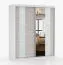 Armoire penderie coulissante 1,8 m avec miroir | Gris-Blanc | Gorski 05 | 218 x 183 x 61 cm | 2 portes | 6 compartiments