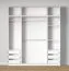 Armoire ouverte / Large / 3 tringles à vêtements / Couleur : Blanc / 3 tiroirs intérieurs / 4 compartiments / Dimensions : 206 x 55 x 234 cm / 2 étagères en bois