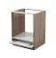 Meuble bas pour appareils encastrables Mionica, Couleur : Chêne gris / Sable, 1 porte basculante, Dimensions : 82 x 60 x 56,5 cm