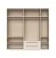 Armoire claire à cinq portes battantes Neiafu 17, couleur : cachemire, deux tiroirs, système de fermeture en douceur, trois tringles à vêtements, dimensions : 224 x 227 x 56 cm