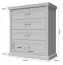 Commode Lotofaga 20, Couleur : Blanc / Noyer - 112 x 101 x 48 cm (H x L x P)