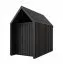 Abri de jardin avec fenêtre triangulaire / Noir / Surface au sol : 4,64 m² / Style scandinave / Toit à deux versants / Dimensions extérieures : 162,4 x 285,7 cm / Malmö 08