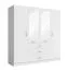Armoire / 3 tiroirs / Couleur : Blanc / 2 portes battantes / 2 portes miroir / 1 tringle à vêtements / Dimensions : 200 x 58 x 200,5 cm / Armoire à portes battantes / Pour chambre à coucher