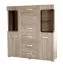 Vitrine Kikori 05, couleur : chêne Sonoma - Dimensions : 135 x 125 x 40 cm (H x L x P)
