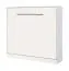 Lit escamotable horizontal | sommier à lattes inclus | surface de couchage 160 x 200 cm | lit pliant | lit mural | lit double | couleur : blanc / noir | 2 tablettes | Nalut 13