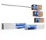 Mur de salon suspendu Volleberg 60, Couleur : Blanc / Chêne Wotan - dimensions : 150 x 250 x 40 cm (h x l x p), avec éclairage LED bleu