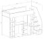 Lit fonctionnel / lit d'enfant / lit mezzanine avec espace de rangement et bureau Jura 19, couleur : blanc / gris - dimensions : 165 x 247 x 120 cm (h x l x p)