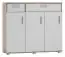 Commode Kavieng 01, couleur : chêne / blanc - Dimensions : 110 x 125 x 40 cm (H x L x P)