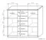 Commode Pamulang 04, couleur : Chêne de Sonoma - Dimensions : 112 x 122 x 40 cm (H x L x P)