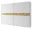Penderie à portes coulissantes / penderie Agrinio, Couleur : Blanc / Chêne - Dimensions : 215 x 300 x 65 cm (H x L x P)