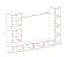 Mur de salon avec grand espace de rangement Balestrand 284, Couleur : Blanc / Chêne Wotan - dimensions : 180 x 280 x 40 cm (h x l x p), avec fonction push-to-open