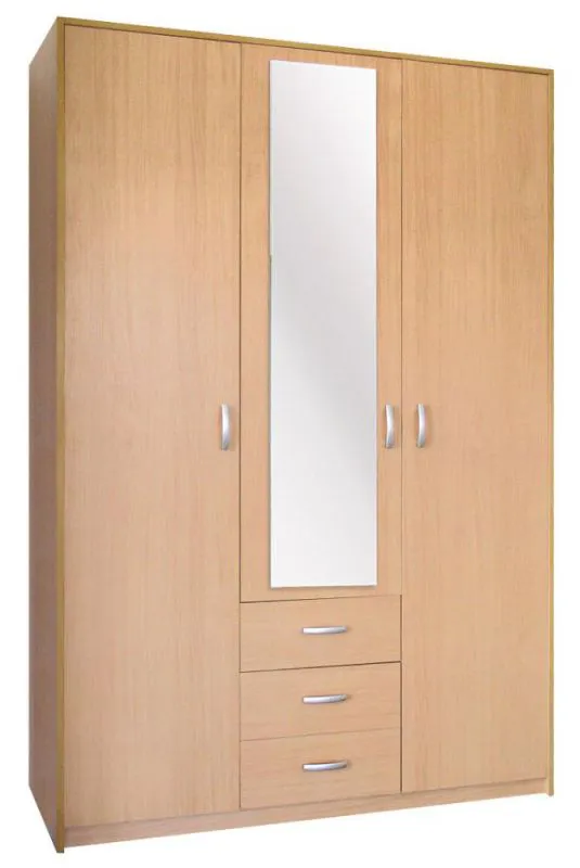 Chambre à coucher - Armoire avec mirroir, Couleur: Aulne - Dimensions: 210 x 140 x 55 cm (H x L x P) Abbildung