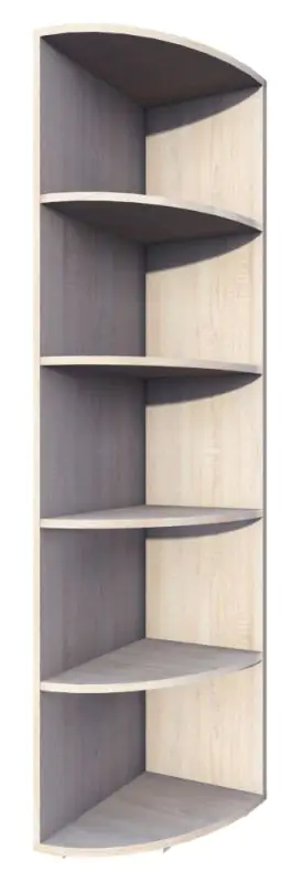 Étagère d'angle Garut 10, couleur : Chêne de Sonoma - Dimensions : 194 x 40 x 40 cm (H x L x P)
