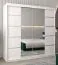 Armoire à portes coulissantes / Penderie Jan 05D avec miroir, Couleur : Blanc mat - Dimensions : 200 x 200 x 62 cm (H x L x P)