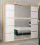Armoire à portes coulissantes / Penderie Jan 05D avec miroir, Couleur : Chêne de Sonoma / Blanc mat - Dimensions : 200 x 200 x 62 cm (H x L x P)