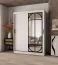 Penderie / Armoire à portes coulissantes / Couleur : Blanc mat / 2 tringles à vêtements / 5 compartiments / Finition haut de gamme / 150 x 62 x 200 cm / Pour chambre à coucher